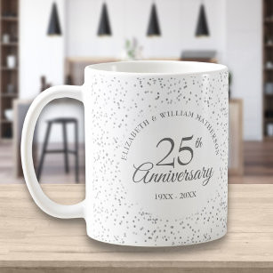 25th Anniversary Silver Stardust Coffee Mug