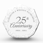 25th Anniversary Silver Stardust Confetti Photo Block<br><div class="desc">Featuring delicate silver stardust confetti. Personalise with your special twenty-five years silver anniversary information in chic lettering. Designed by Thisisnotme©</div>