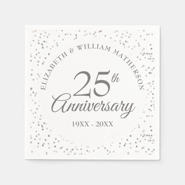 25th Anniversary Silver Stardust Napkin (Front)