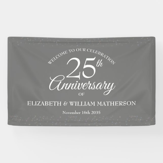 25th Anniversary Silver Stardust Welcome Banner (Horizontal)