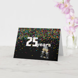 25th anniversary toast in confetti card