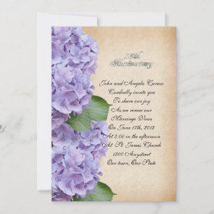 25th Anniversary vow renewal hydrangea floral Invitation