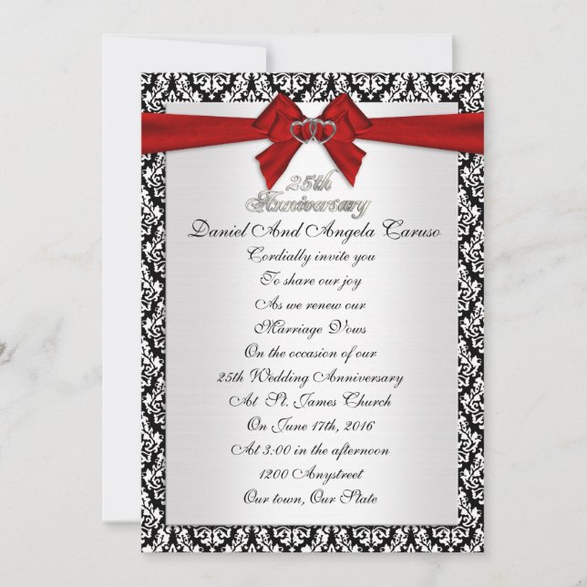 25th Anniversary vow renewal Invitation (Front)