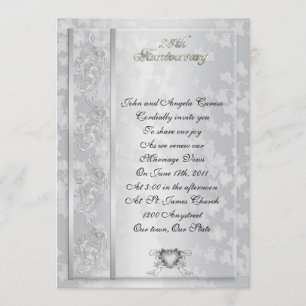 25th Anniversary vow renewal invitation