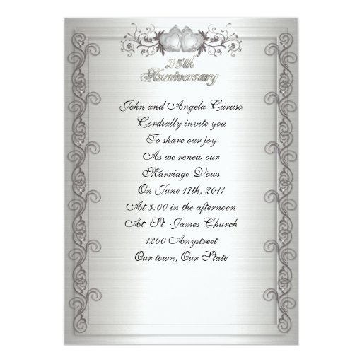 25th Anniversary vow renewal invitation | Zazzle