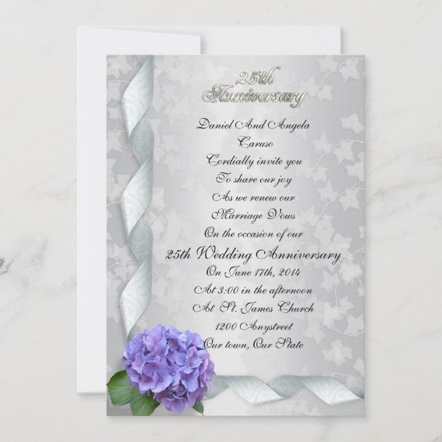 25th Anniversary vow renewal Invitation (Front)