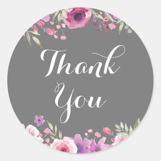 25th Anniversary Watercolour Roses Thank You Classic Round Sticker ...