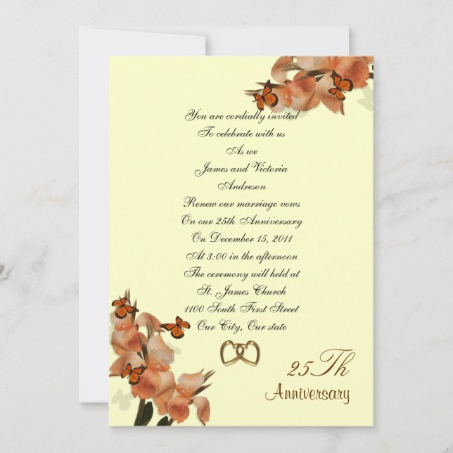 25th Anniversary wedding Vow renewal Invitation (Front)