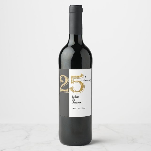 25th Anniversary Wine Label (Front)