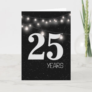 25th Anniversary with Lights and Stars Card