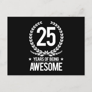 25th Birthday (25 Years Of Being Awesome) Postcard
