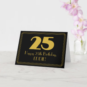 25th Birthday: Art Deco Inspired Look "25" & Name Card