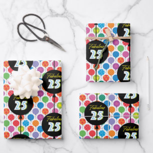 25th Birthday Balloons Wrapping Paper Sheet