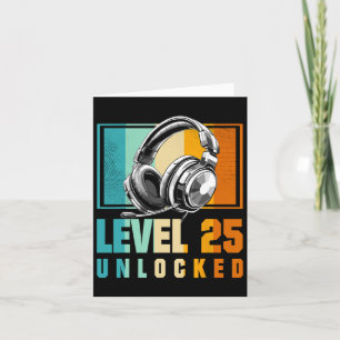 25th Birthday Boy Video Gamer Level 25 Unlocked Bo Card