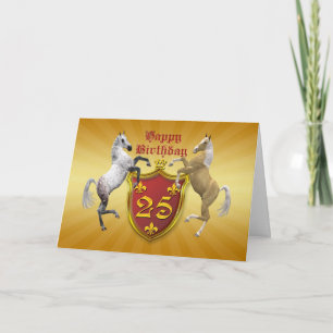 25th birthday card with a coat of arms
