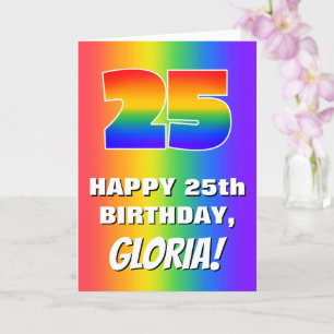 25th Birthday: Colorful, Fun Rainbow Pattern # 25 Card
