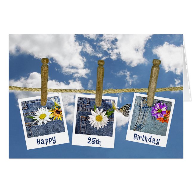 25th Birthday Daisies (Front Horizontal)