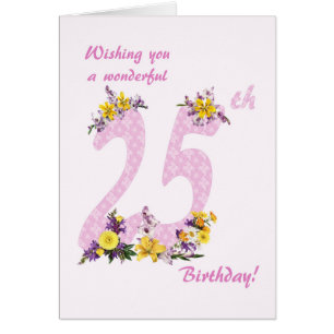 25th Birthday Flower Decorated Numbers