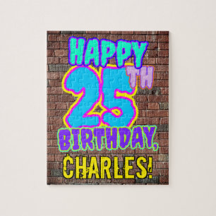 25th Birthday ~ Fun, Urban Graffiti Inspired Look Jigsaw Puzzle