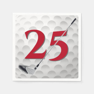 25th Birthday Golf Club Napkins