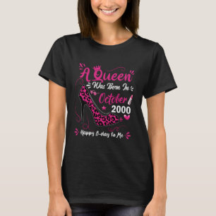 25th Birthday High Heel A Queen was Born in Octobe T-Shirt