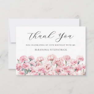 25th Birthday Holly January Birth Flower Custom Thank You Card