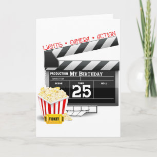 25th Birthday Hollywood Movie Party Card