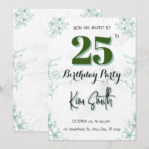 25th Birthday Invitation