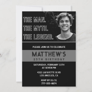 25th birthday invitations The Man The Legend