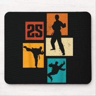 25th Birthday Karate Taekwondo 25 Years Old Man Mouse Mat