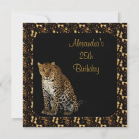 25th Birthday Leopard with Animal Print Frame