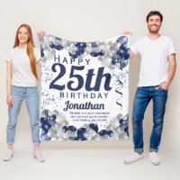 25th Birthday Navy Balloons