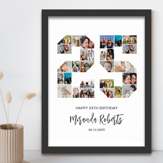 25th Birthday Number 25 Custom Photo Collage Poster (Creator Uploaded)