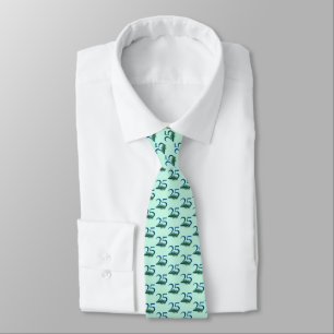 25th Birthday or Anniversary Peacock Feathers Tie