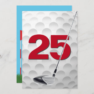 25th Birthday Party Golf Theme Invitation