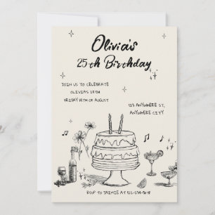 25th Birthday Party Invitation