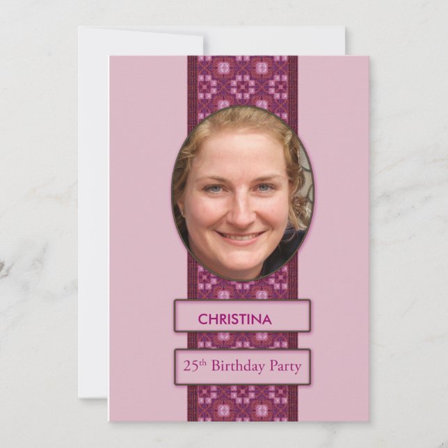 25th Birthday Party Invitation Picture and Name (Front)