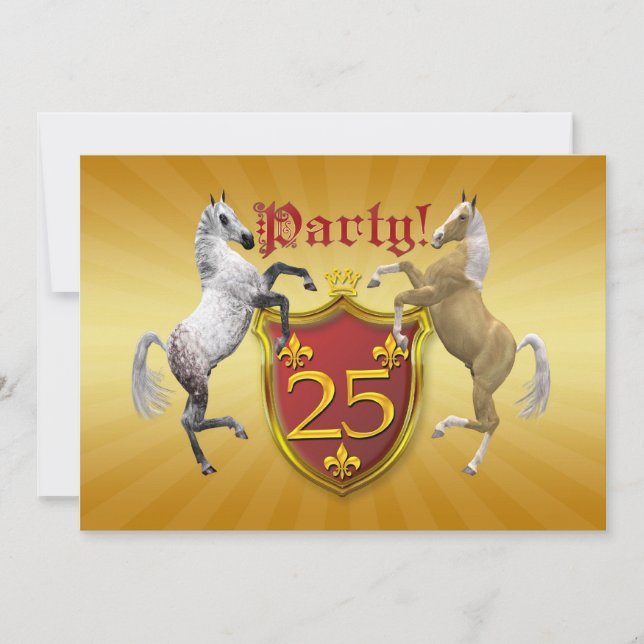 25th Birthday party invitation with coat of arms (Front)