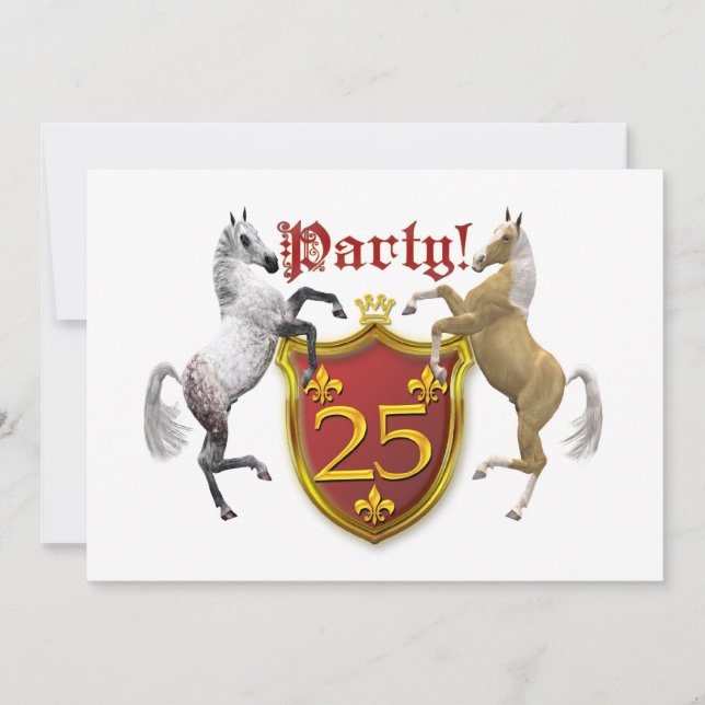 25th Birthday party invitation with coat of arms (Front)