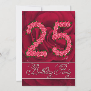 25th birthday party invitation with roses