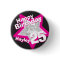 25th Birthday photo fun hot pink button/badge