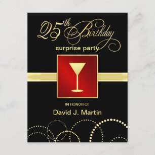 25th Birthday Surprise Party Invitations