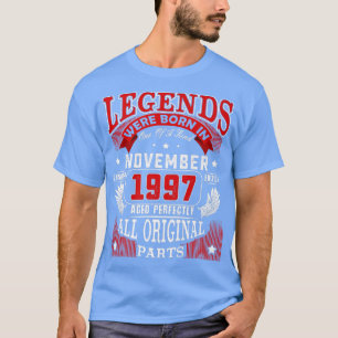 25th Birthday Tee Legends Born In November 1997 25