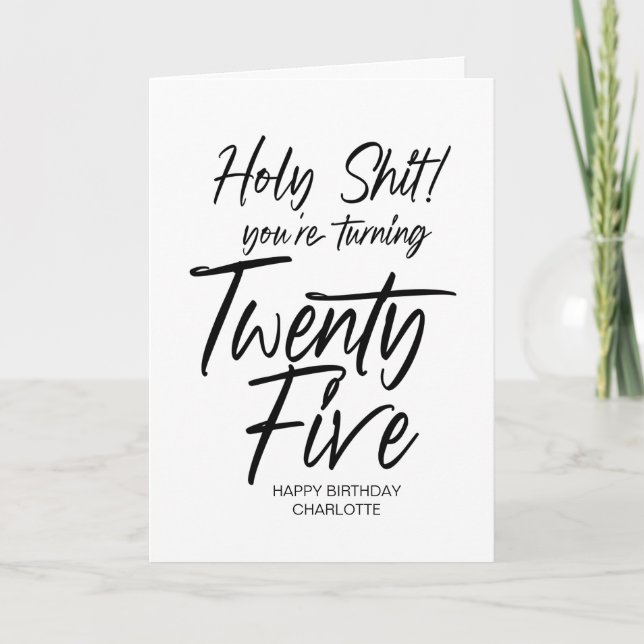 25th Birthday Twenty Fifth Happy Birthday for Her Card (Front)