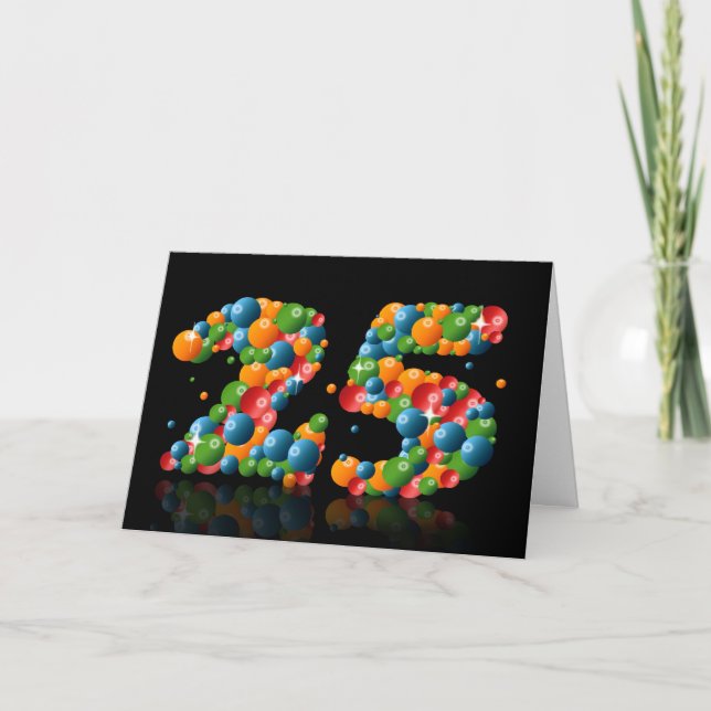25th birthday with numbers formed from balls card (Front)