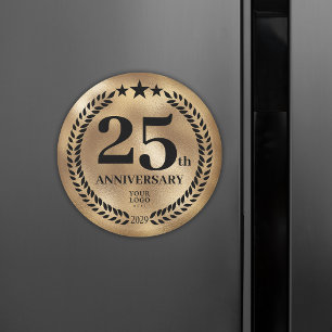 25th Business Anniversary Gold Magnet