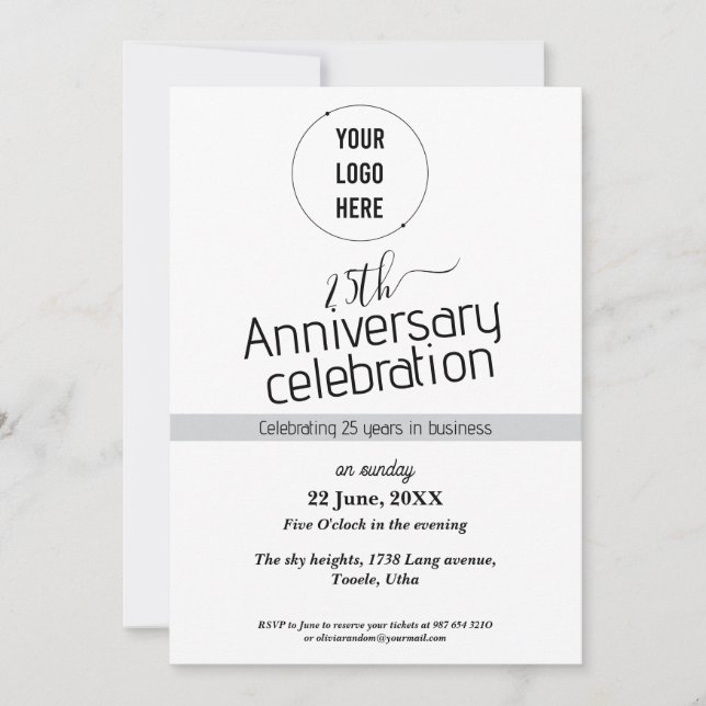25th company anniversary celebration invitation (Front)