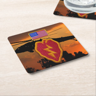 25th INF DIV ID infantry division veterans vets Square Paper Coaster