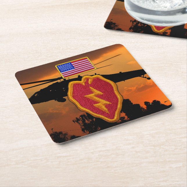 25th INF DIV ID infantry division veterans vets Square Paper Coaster (Angled)