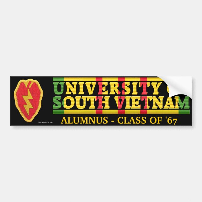 25th Inf. Div - U of South Vietnam Alumnus Sticker (Front)